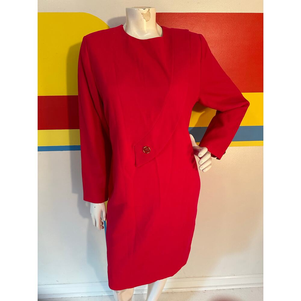 1980s 80s vintage hot Pink office dress William Pearson designer 90s Barbie
